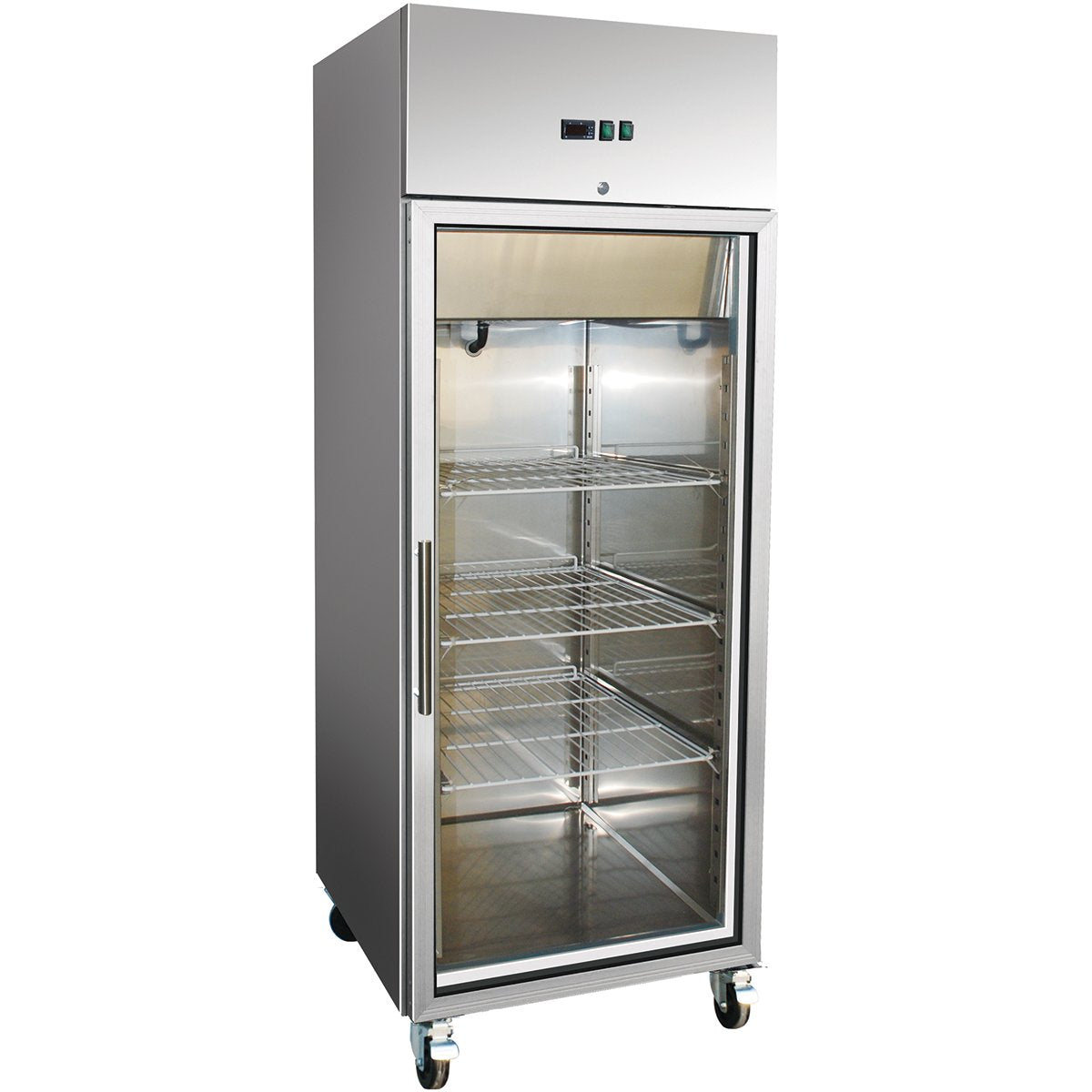 B GRADE 600lt Commercial Freezer Stainless Steel Upright cabinet Single glass door GN2/1 Ventilated cooling |  F600VGLASS B GRADE