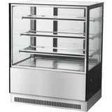 Cake counter 1000x730x1300mm 3 shelves Stainless steel base LED |  GN1000RF3