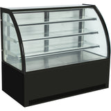 Cake counter Curved front 900x730x1300mm 3 shelves Black base LED |  GN900C3BLACK