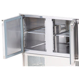 Saladette Prep Counter with Glass top 1365x700x1350mm 3 doors |  THS903CG