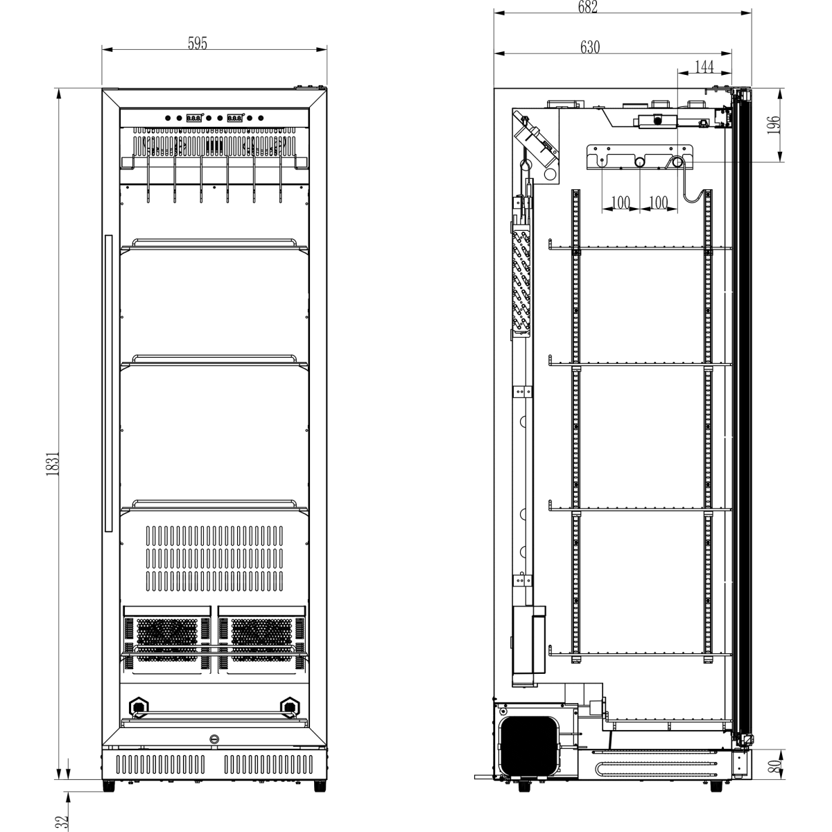 Professional Meat Dry Aging Maturing Refrigerator 415 litres |  SN415