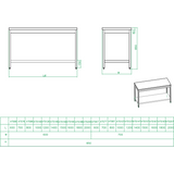 Professional Work table Stainless steel Bottom shelf 1400x600x900mm |  THATS146