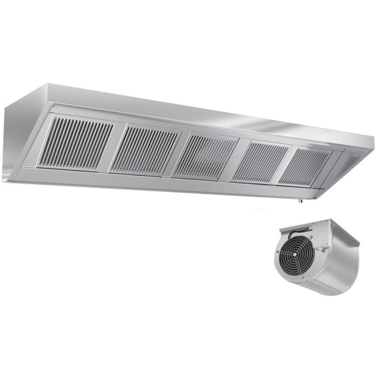 Wall type Extraction canopy with Filter & Fan & Lights & Speed control 2200x700x450mm |  VH227F