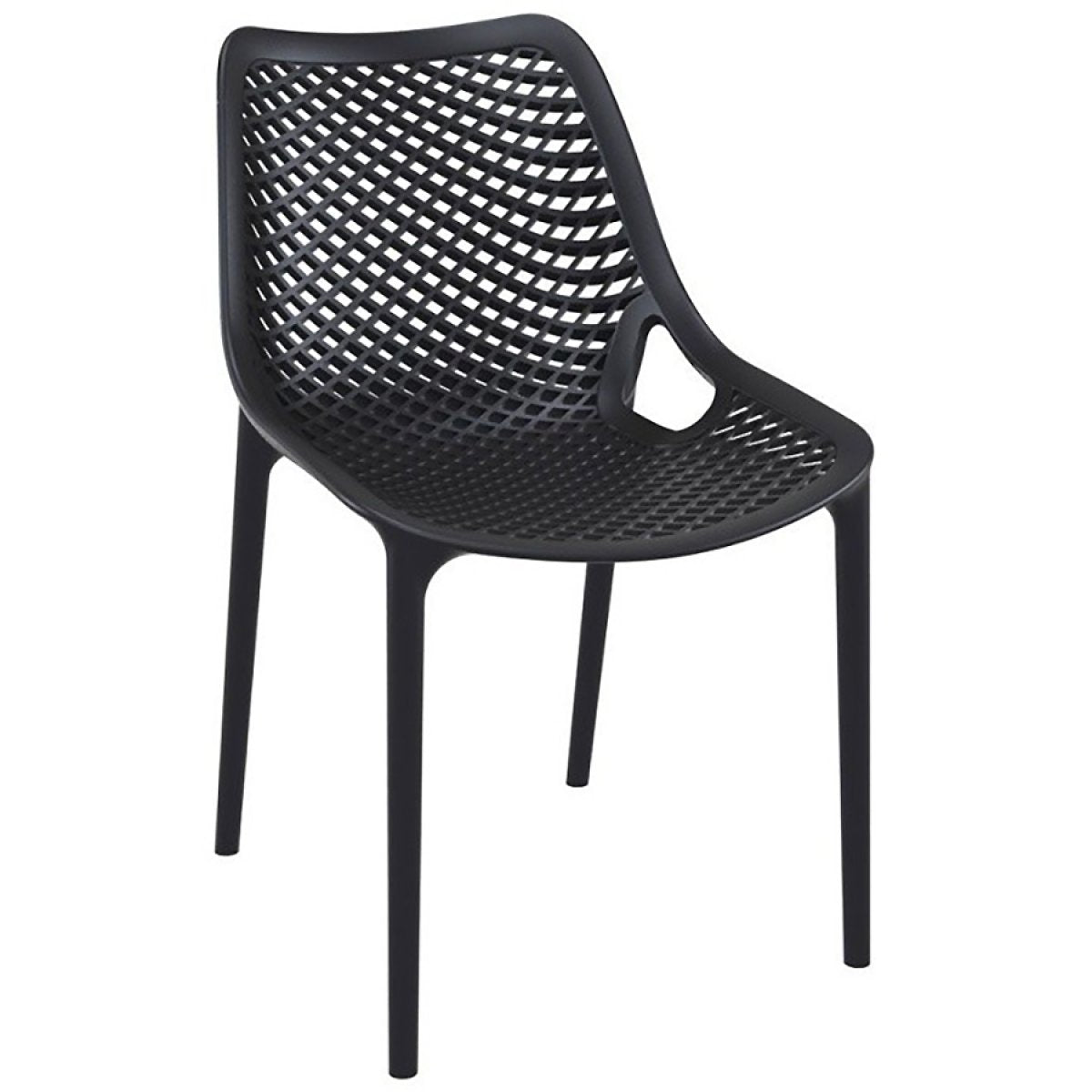 Bistro Dining Chair Plastic Black Indoors & Outdoors |  WW036BLACK