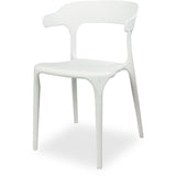 Bistro Dining Chair Plastic White Indoors & Outdoors |  WW084WHITE