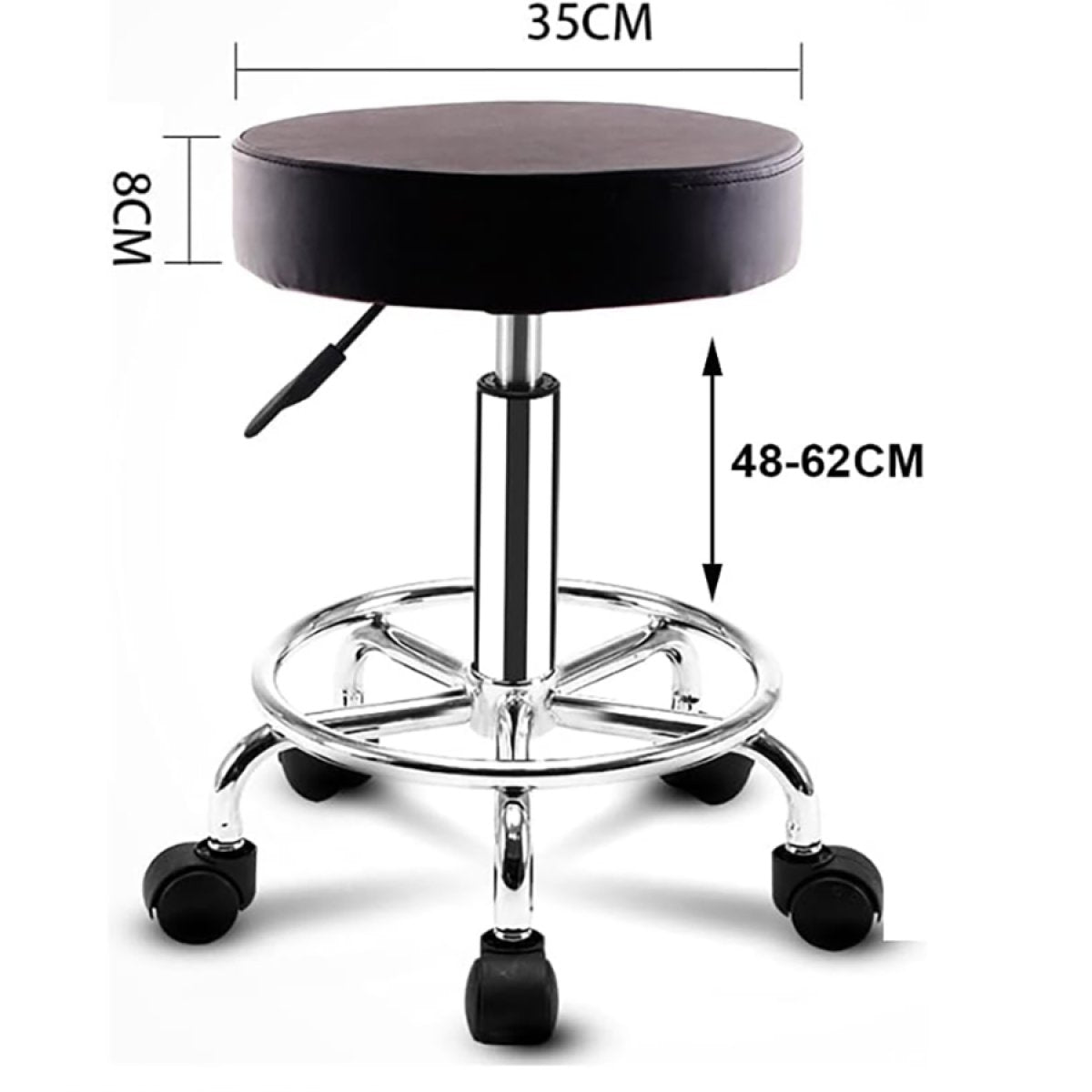 Black Height Adjustable Swivel Stool |  WW115