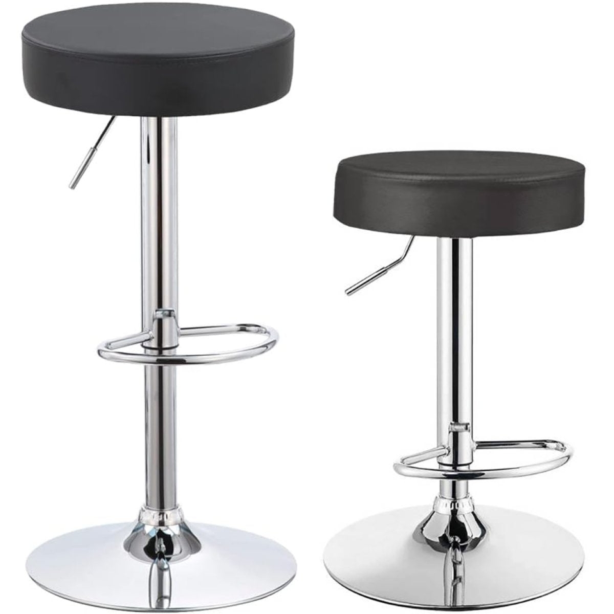 Black Height Adjustable Barstool with Thick seat |  WW120